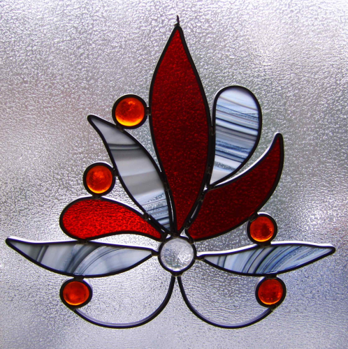 Bleiverglasung Fensterbild Kristall Blüte